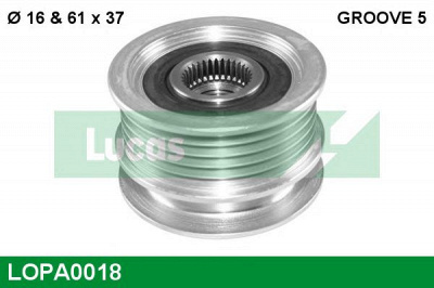 LUCAS ENGINE DRIVE lopa0018 -  Механизм свободного хода генератора